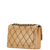 シャネル ココマーク マトラッセ ワイルドステッチ チェーン ショルダーバッグ ベージュ ラムスキン レディース CHANEL 【中古】